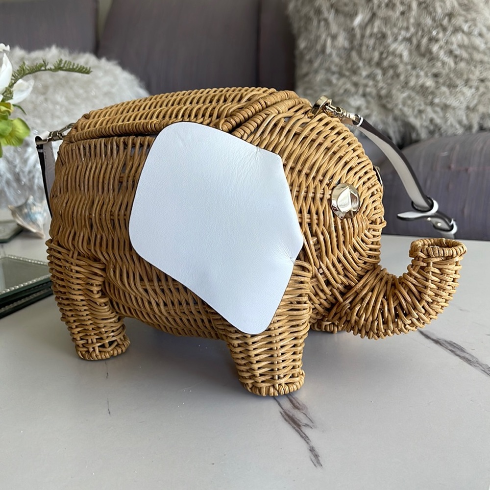 Kate spade wicker elephant bag NWT